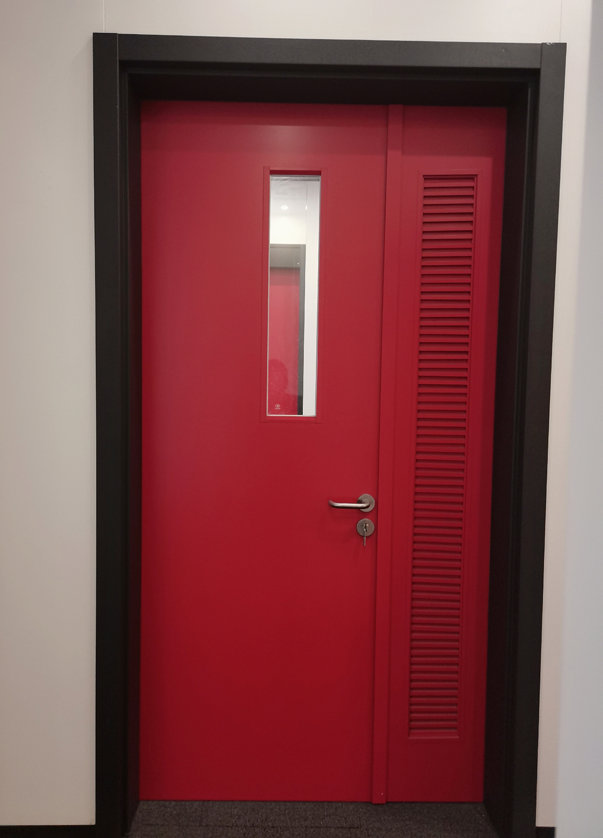 鋼質單開子母門